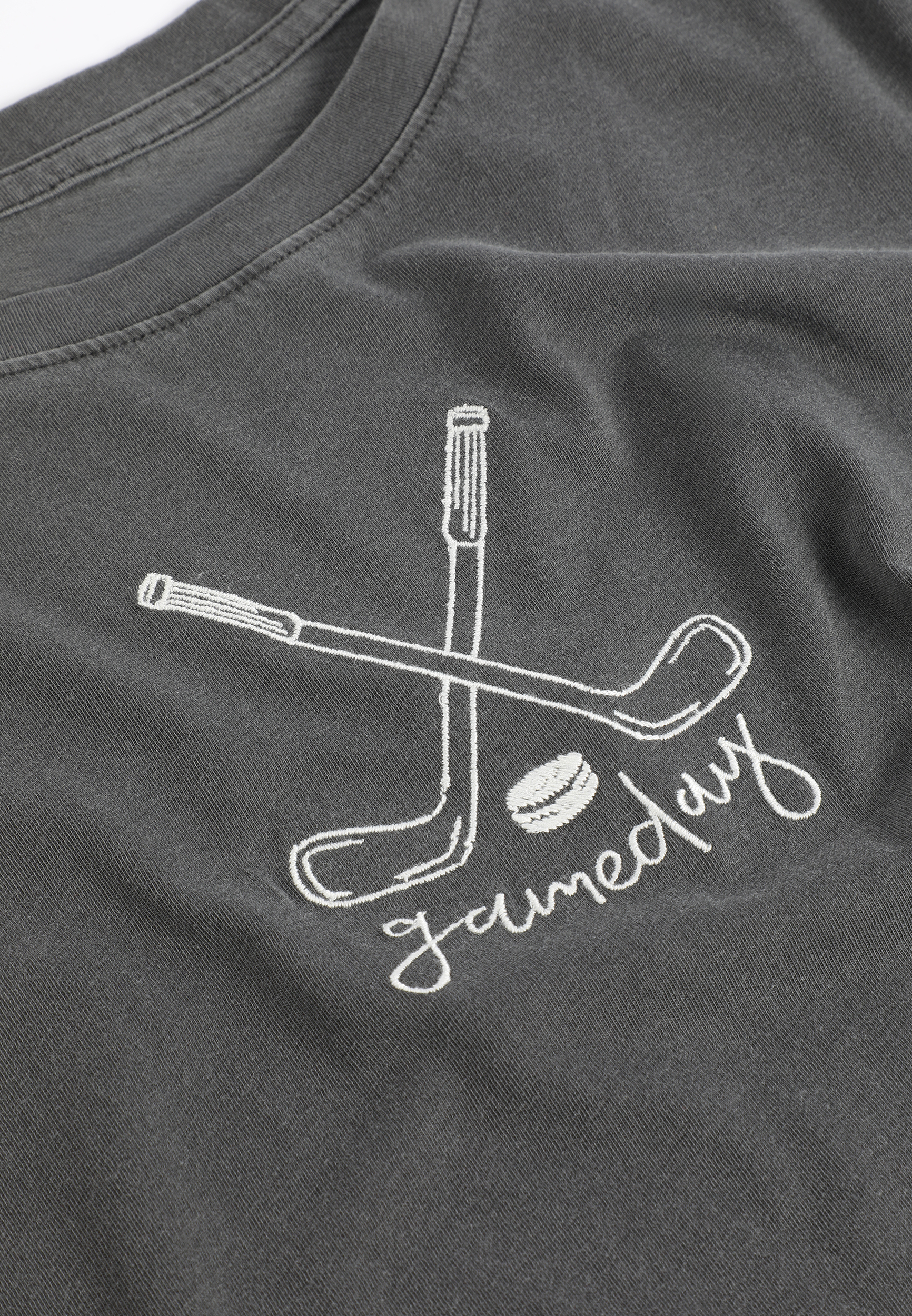 Game Day Embroidered Hockey Classic Fit Graphic Tee, C106, large