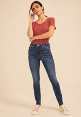 edgely™ High Rise Waist Detail Skinny Jean, C258, small