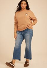 Plus Size Halloween Ghost Graphic Sweatshirt, C5825, small