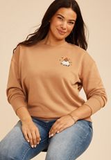Plus Size Halloween Ghost Graphic Sweatshirt, C5825, small