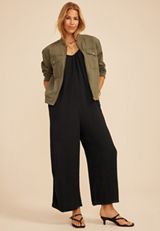 Bare Scoop Neck Wide Leg Jumpsuit, C106, small