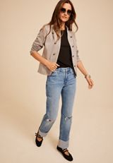 edgely™ High Rise Ripped Cuff Hem Relaxed Straight Jean, C3337, small