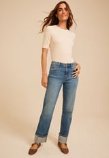 edgely™ High Rise Tinted Cuff Hem Relaxed Straight Jean, C3337, small