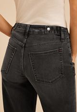 edgely™ High Rise Adjustable Waist Black Wide Leg Jean, C106, small