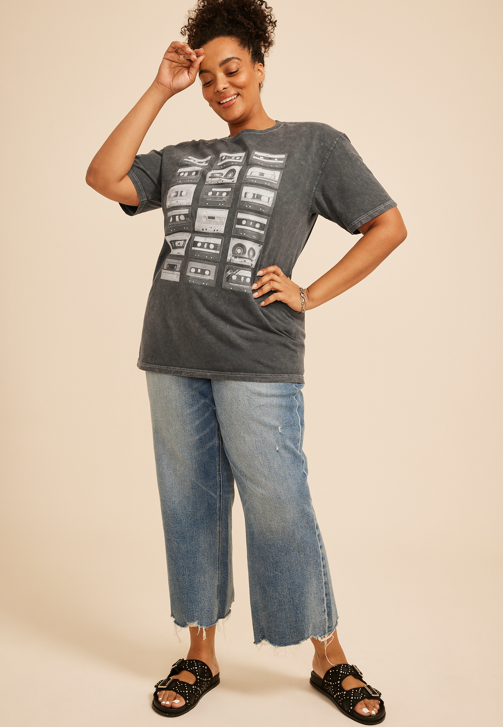 Plus Size Cassette Tape Standard Fit Graphic Tee