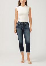 Silver Jeans Co.&reg;  Avery Curvy High Rise Cuffed Hem Capri, C258, small