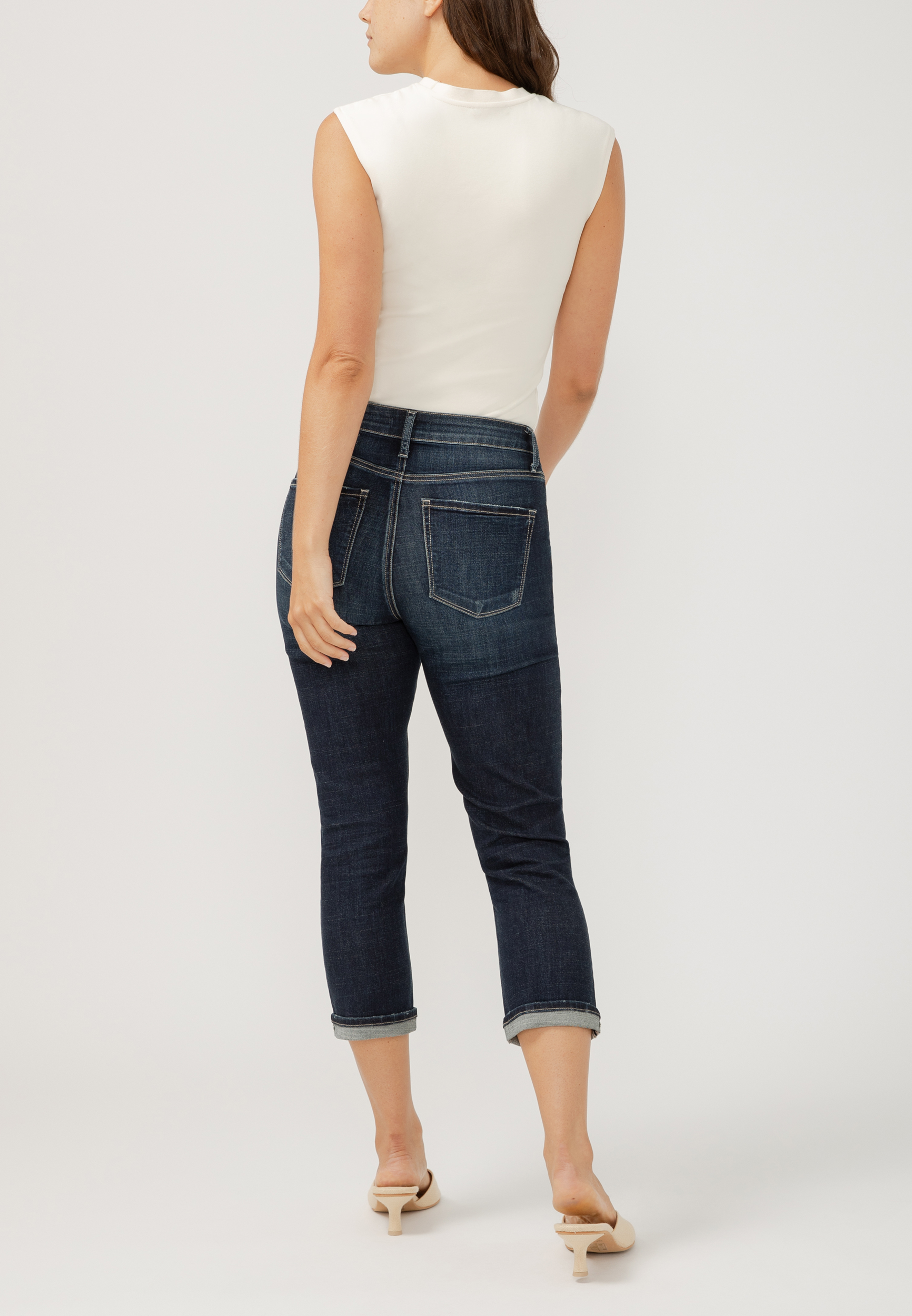 Silver Jeans Co.&reg;  Avery Curvy High Rise Cuffed Hem Capri, C258, large