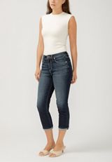 Silver Jeans Co.&reg;  Avery Curvy High Rise Cuffed Hem Capri, C258, small