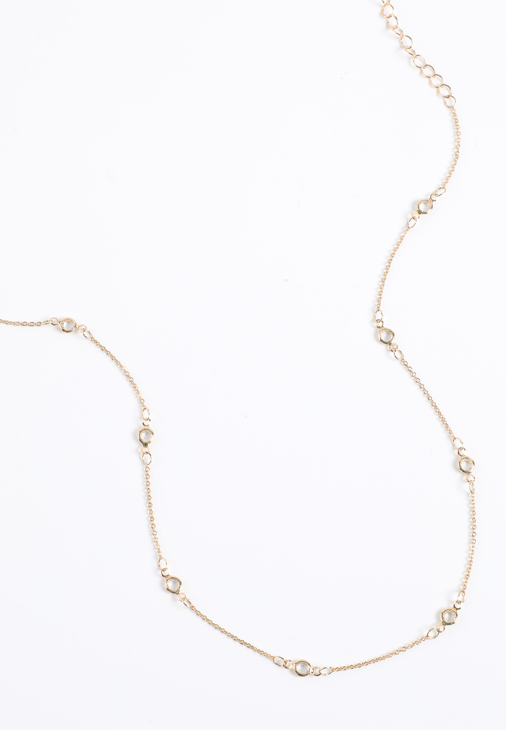 Everyday Layers Gold Clear Stone Necklace