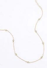 Everyday Layers Gold Clear Stone Necklace, C605, small