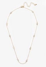 Everyday Layers Gold Clear Stone Necklace, C605, small