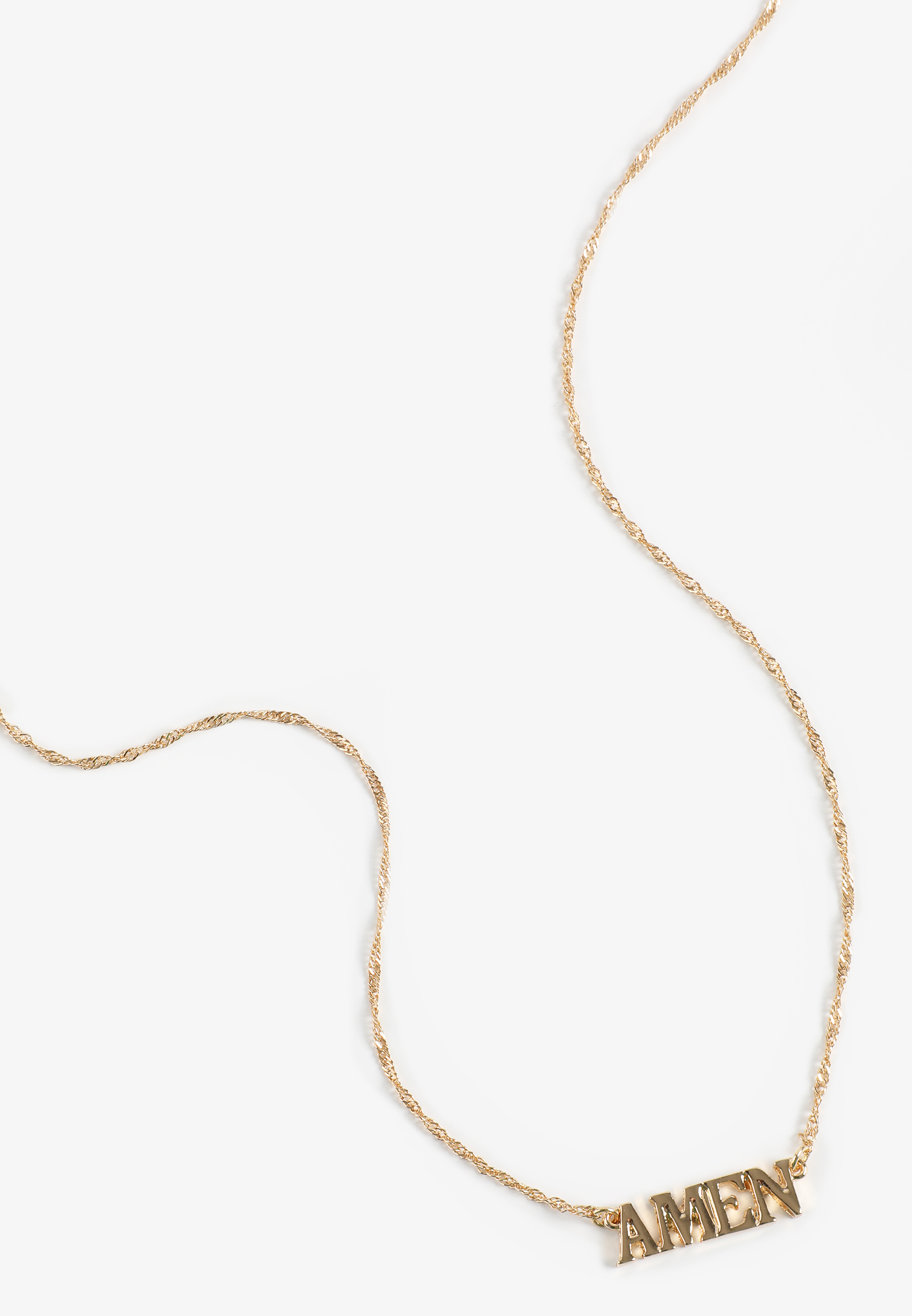 Gold Amen Pendant Necklace