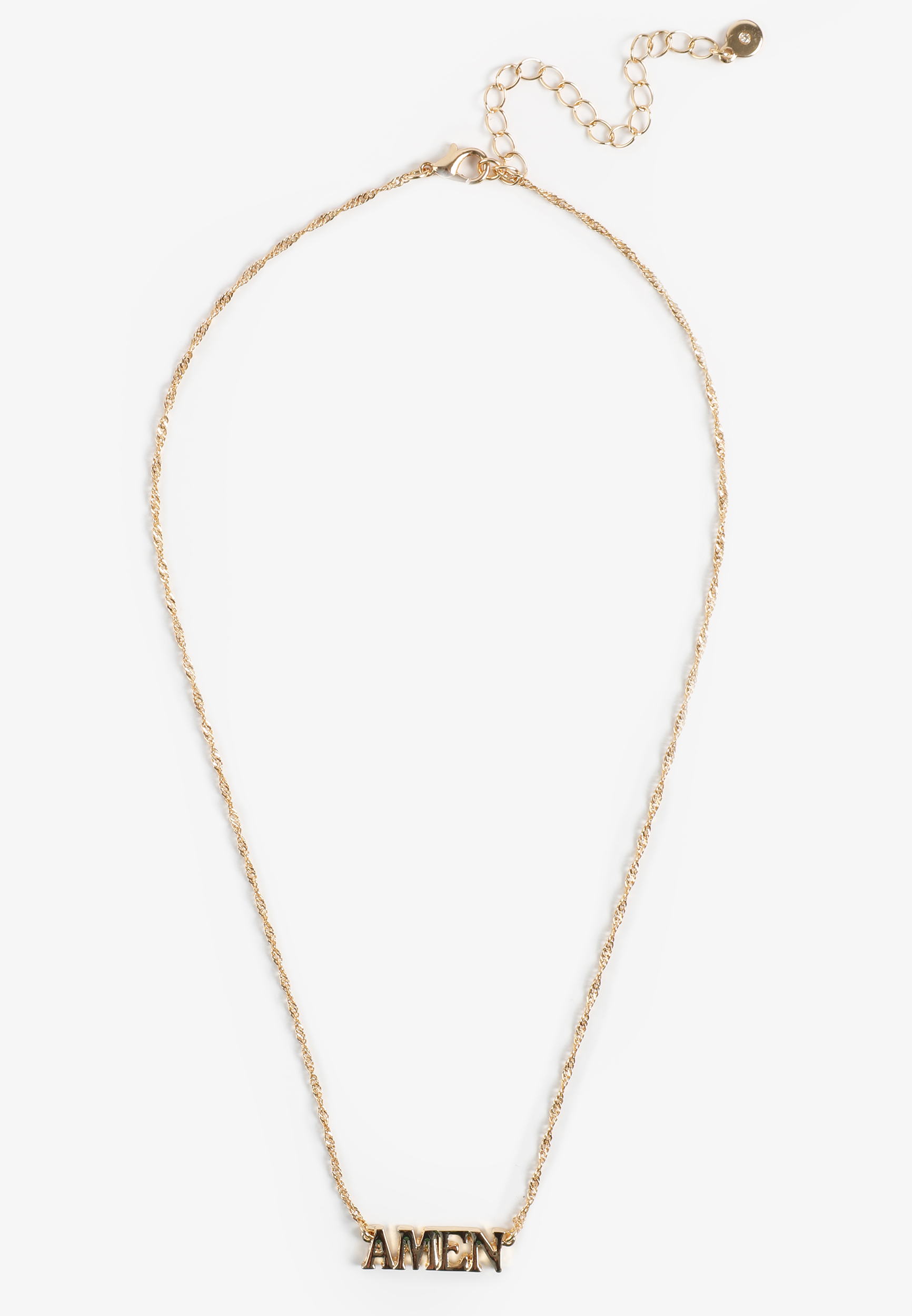 Gold Amen Pendant Necklace, C605, large
