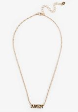 Gold Amen Pendant Necklace, C605, small