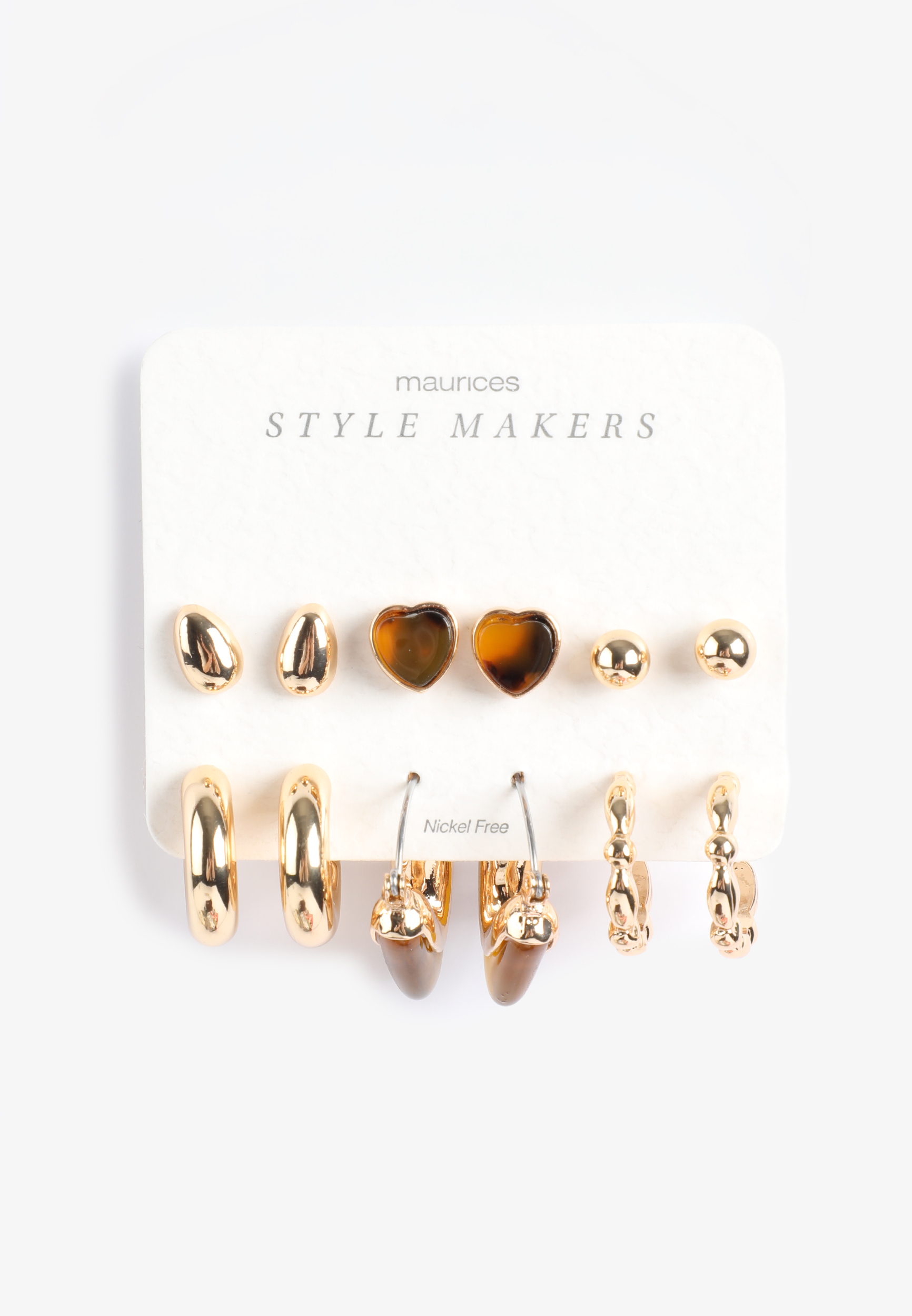Gold And Tortoiseshell Earring Set