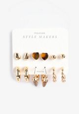 Gold And Tortoiseshell Earring Set, C605, small