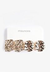 Gold Hammered Stud Earring Set, C605, small