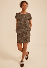 24/7 Animal French Terry Mini Dress, C5899, small