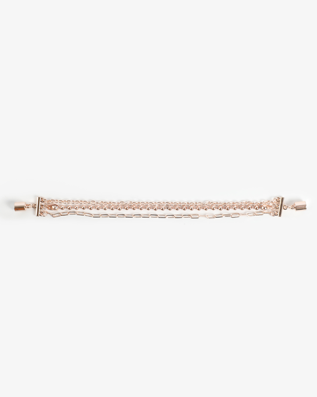 Rose Gold Multi Chain Magnet Clasp Bracelet, C7386, large