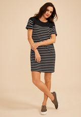 24/7 Striped French Terry Mini Dress, C1756, small