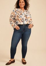 Plus Size m jeans by maurices&trade; Cool Comfort High Rise Patch Pocket Jegging, C258, small
