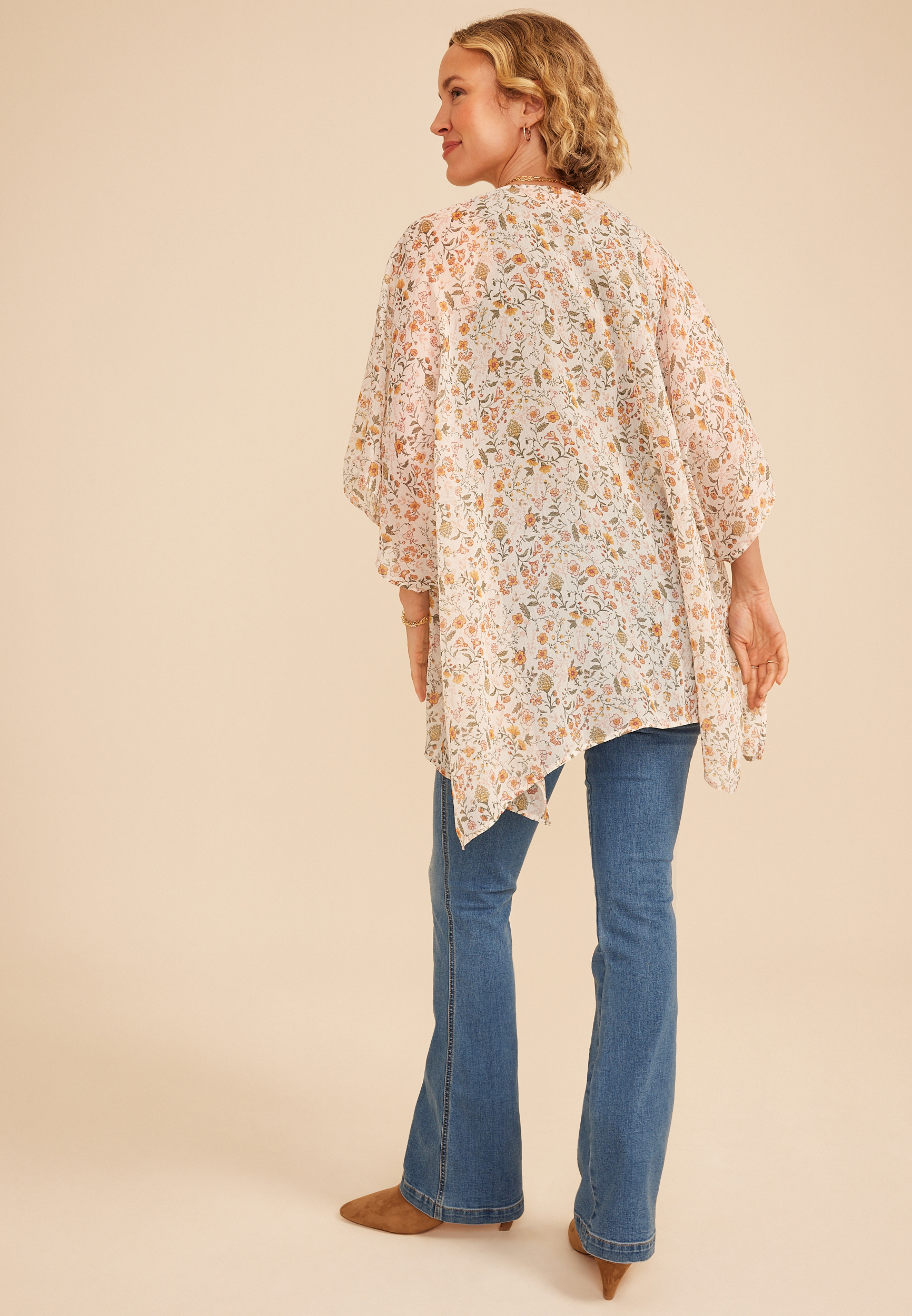 Floral Sheer Kimono, C5487, large