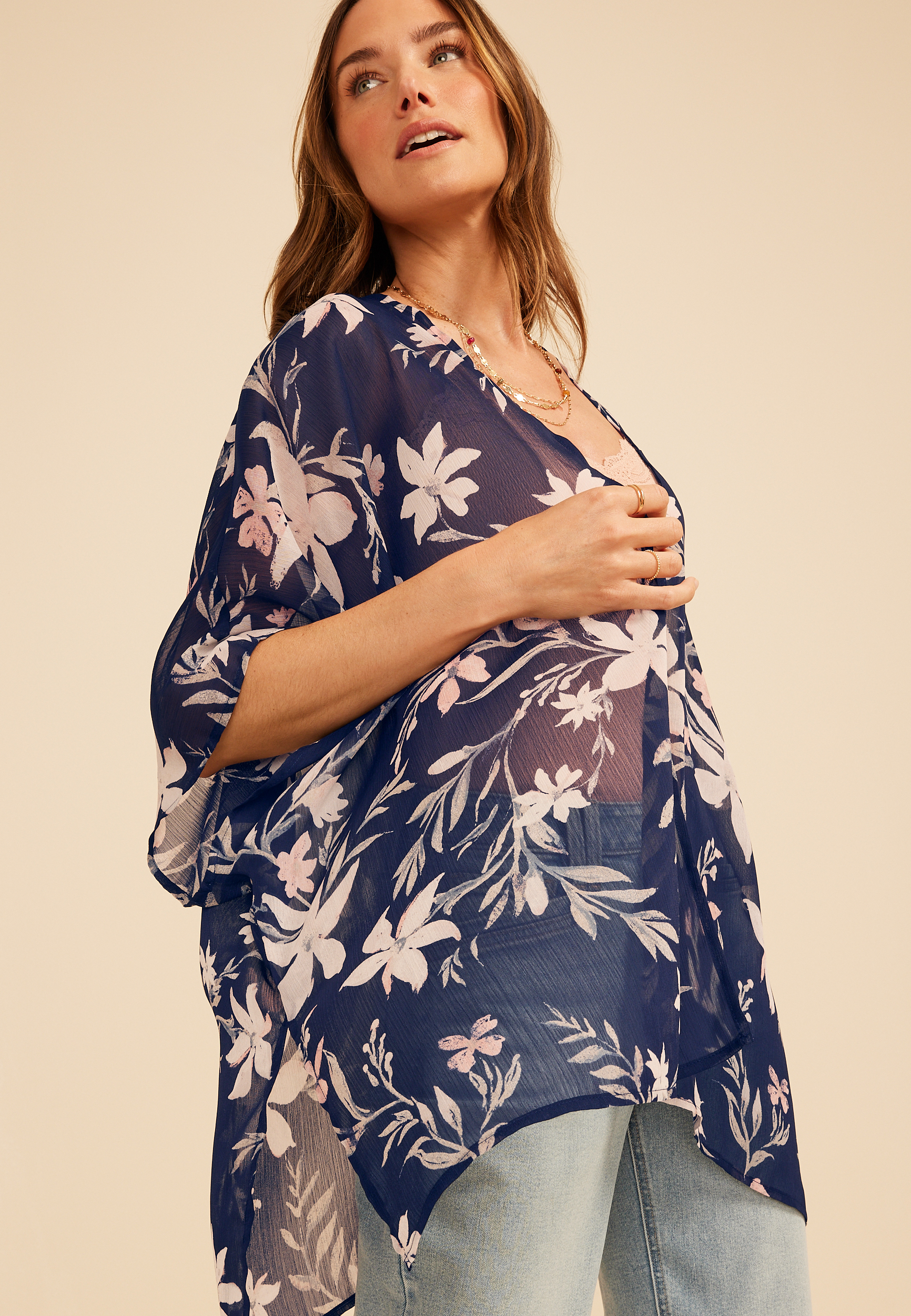 Floral Sheer Kimono - thumbnail 7