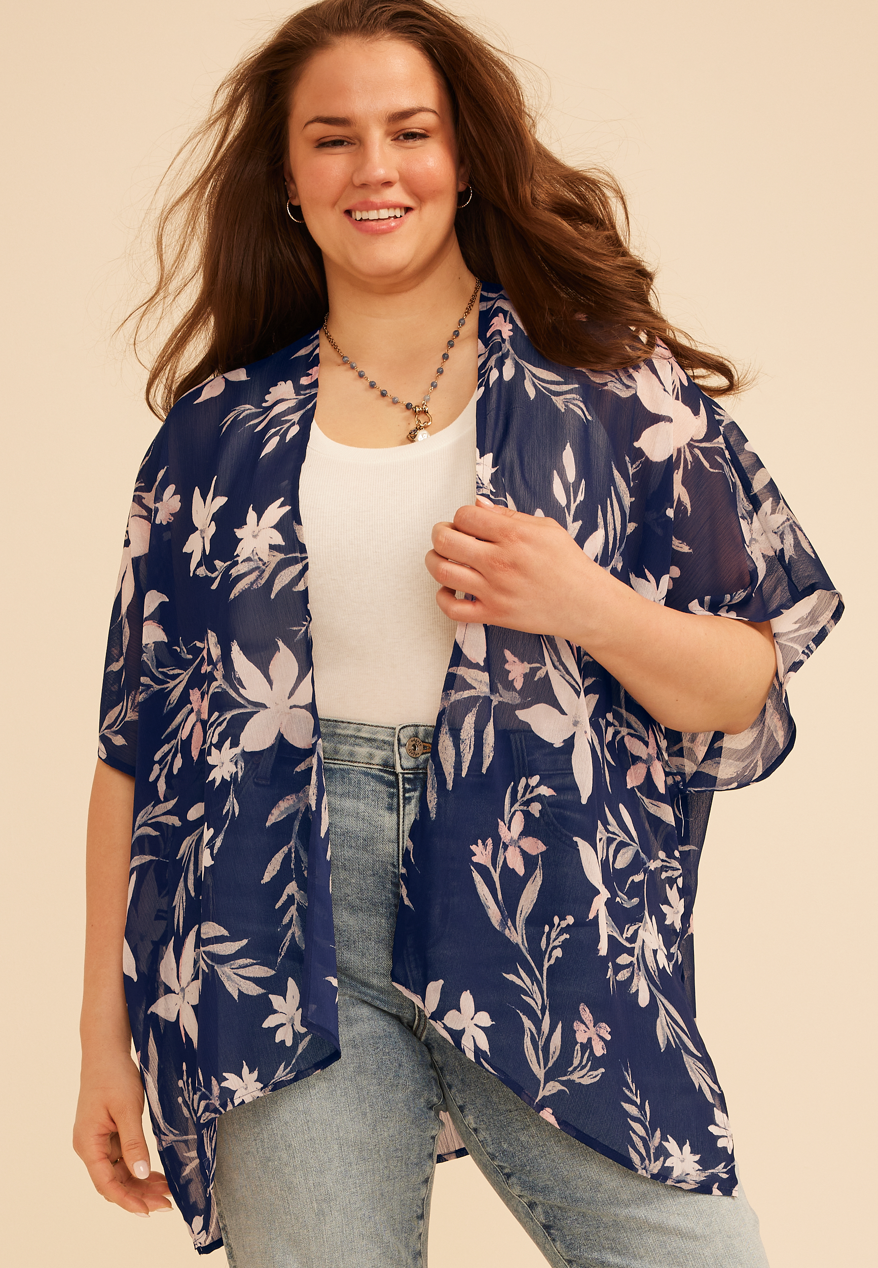 Floral Sheer Kimono - thumbnail 8