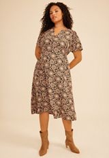 Plus Size Faux Lace Floral Flutter Sleeve Midi Dress, C1756, small