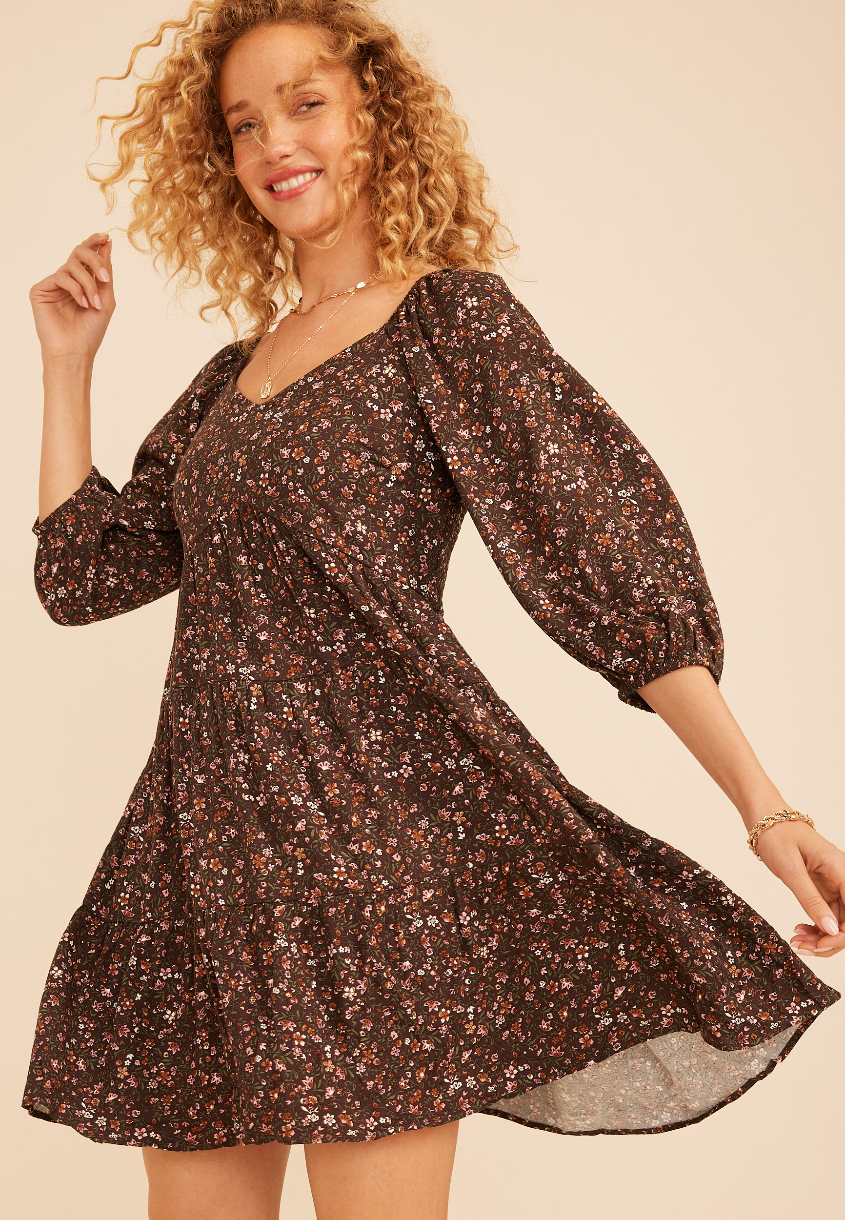 Floral Sweetheart Babydoll Dress