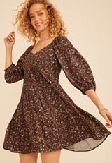 Floral Sweetheart Babydoll Dress, C1635, small