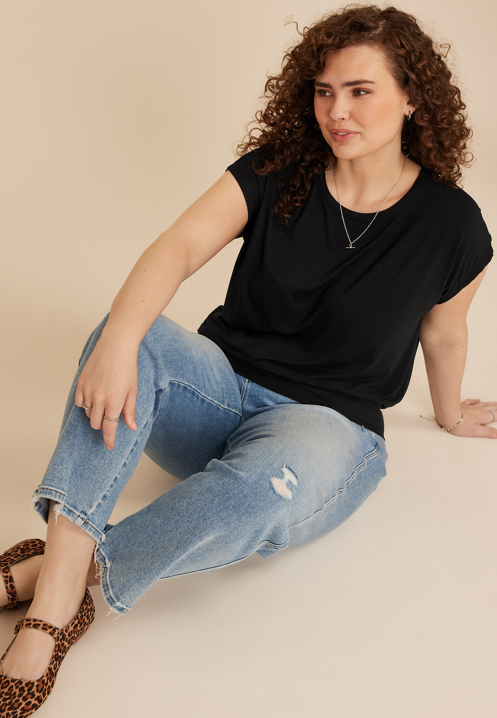 Plus Size 24/7 Short Sleeve Banded Tee