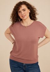 Plus Size 24/7 Short Sleeve Banded Tee, C4291, small