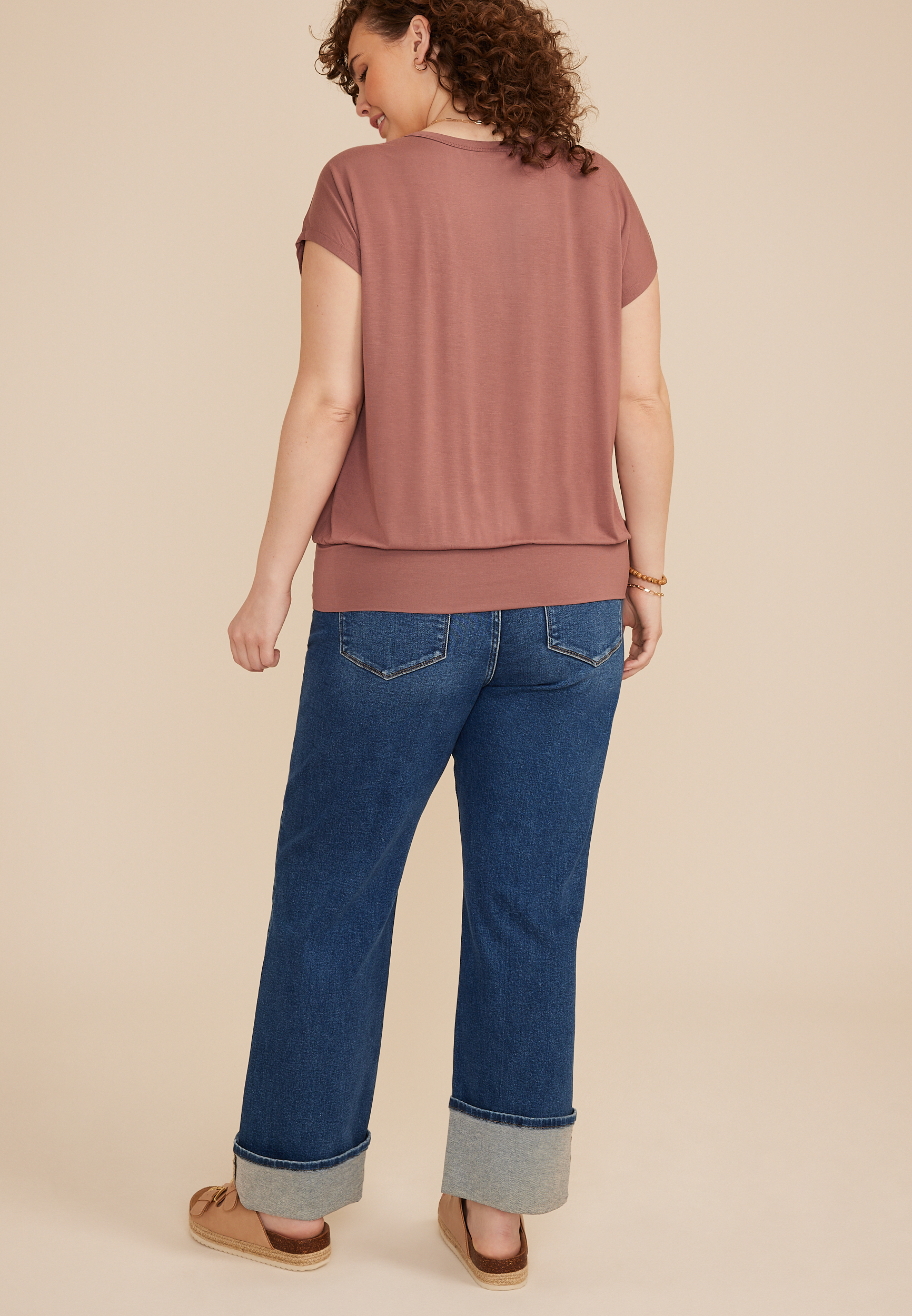 Plus Size 24/7 Short Sleeve Banded Tee, C4291, large