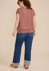 Plus Size 24/7 Short Sleeve Banded Tee, C4291, small