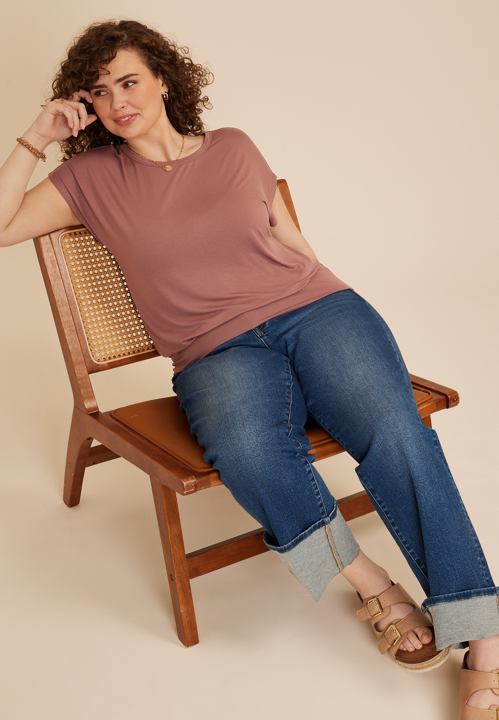 Plus Size 24/7 Short Sleeve Banded Tee, C4291, large