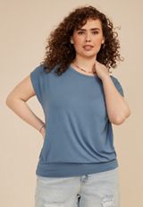 Plus Size 24/7 Short Sleeve Banded Tee, C8996, small