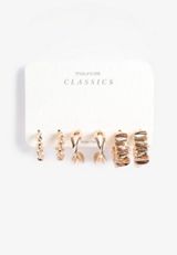 Gold Multi Hoop Earring Set, C605, small