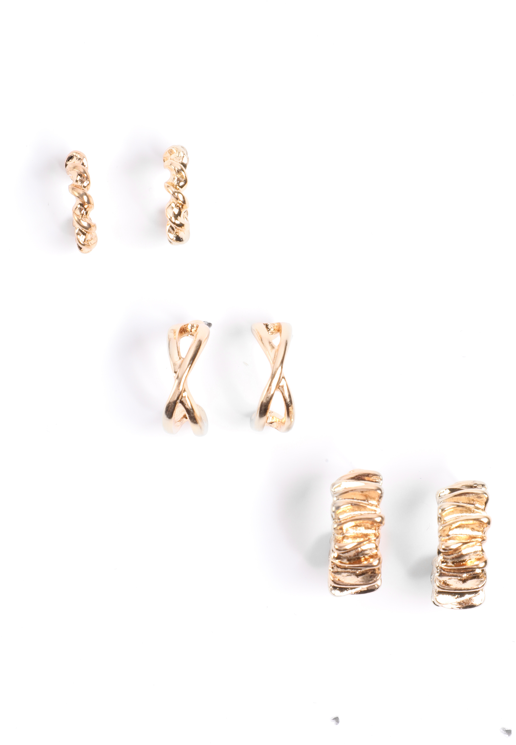 Gold Multi Hoop Earring Set, C605, large