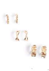Gold Multi Hoop Earring Set, C605, small