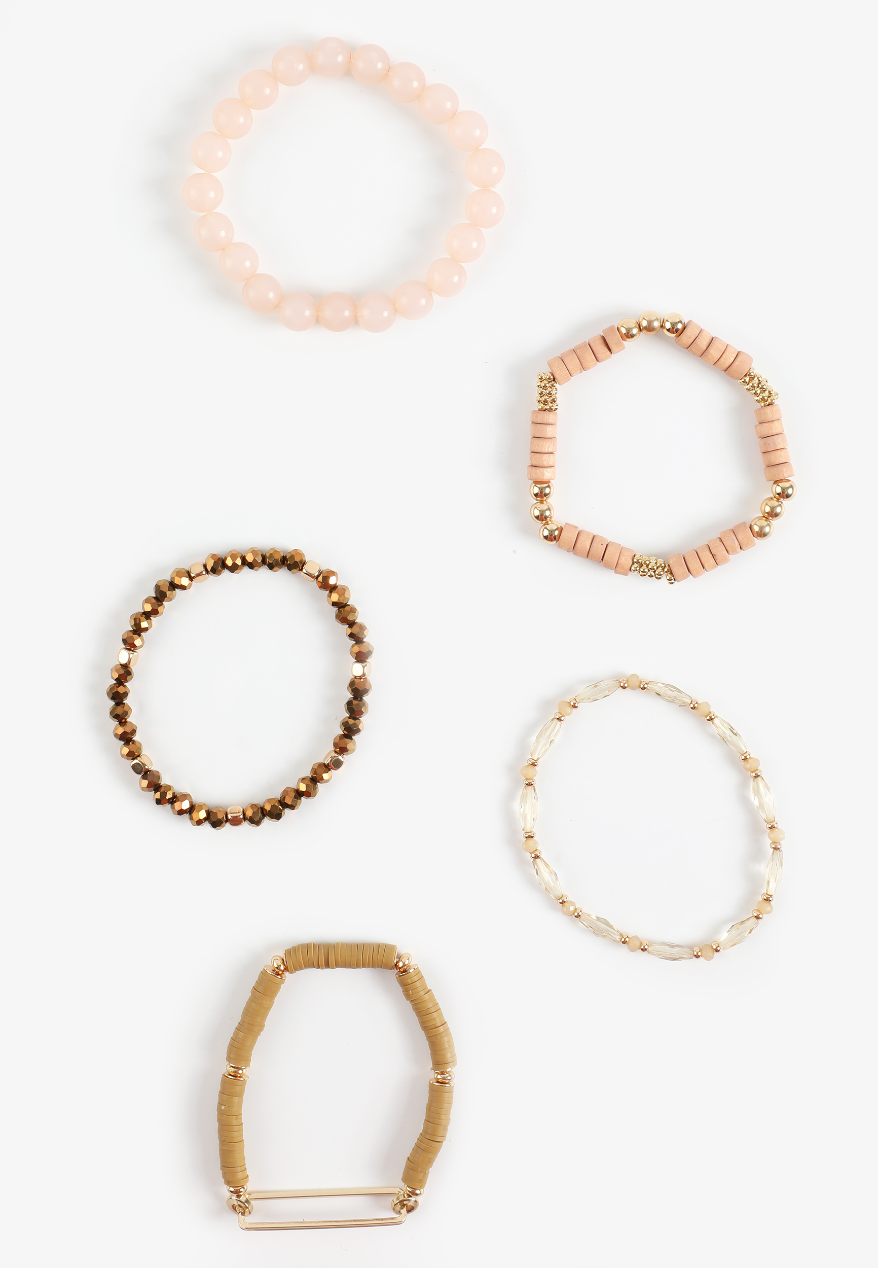 Mixed Neutral Stretch Bracelet Set, C605, large