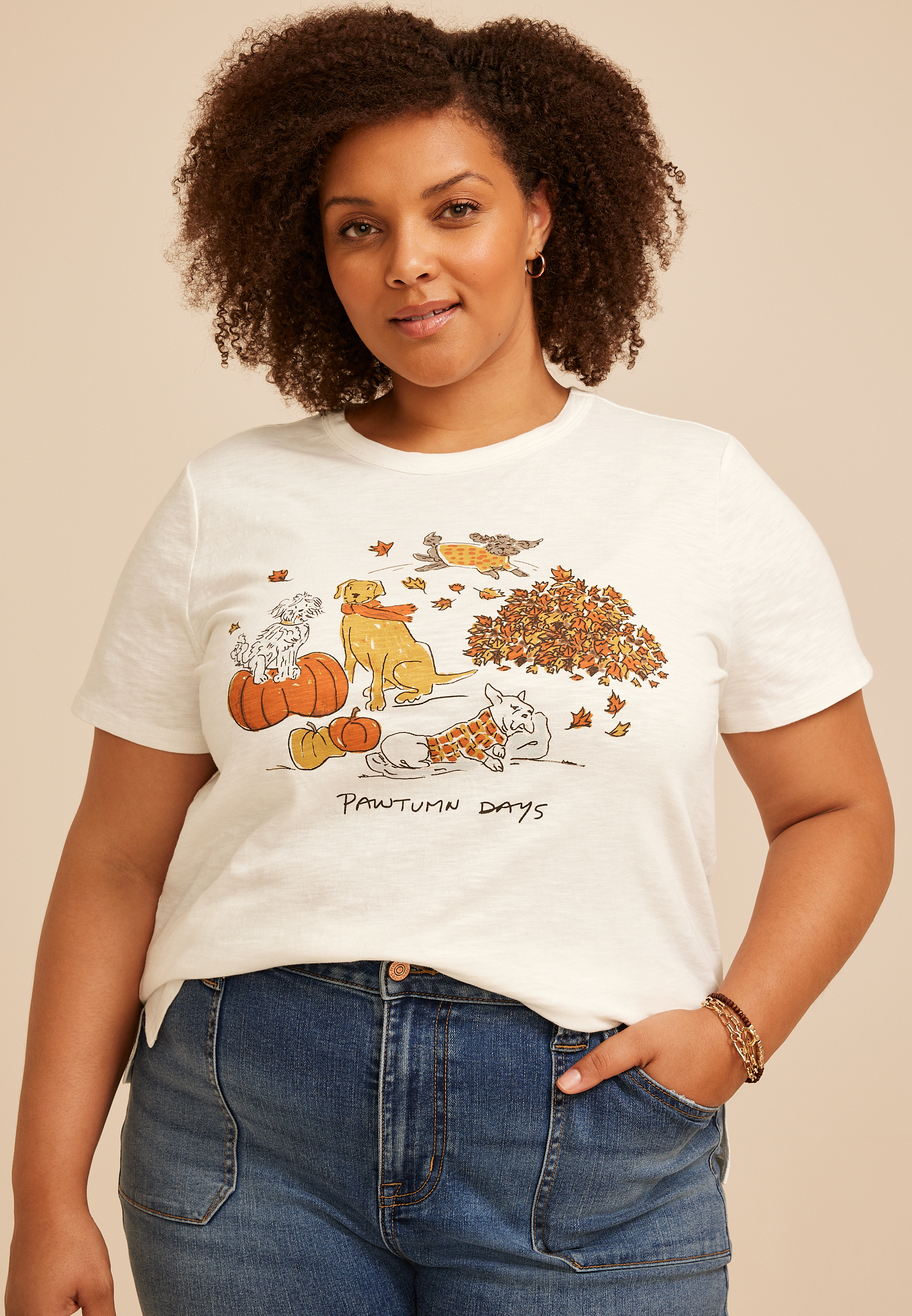 Plus Size Pawtumn Days Classic Fit Graphic Tee