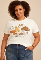 Plus Size Pawtumn Days Classic Fit Graphic Tee, C4673, small