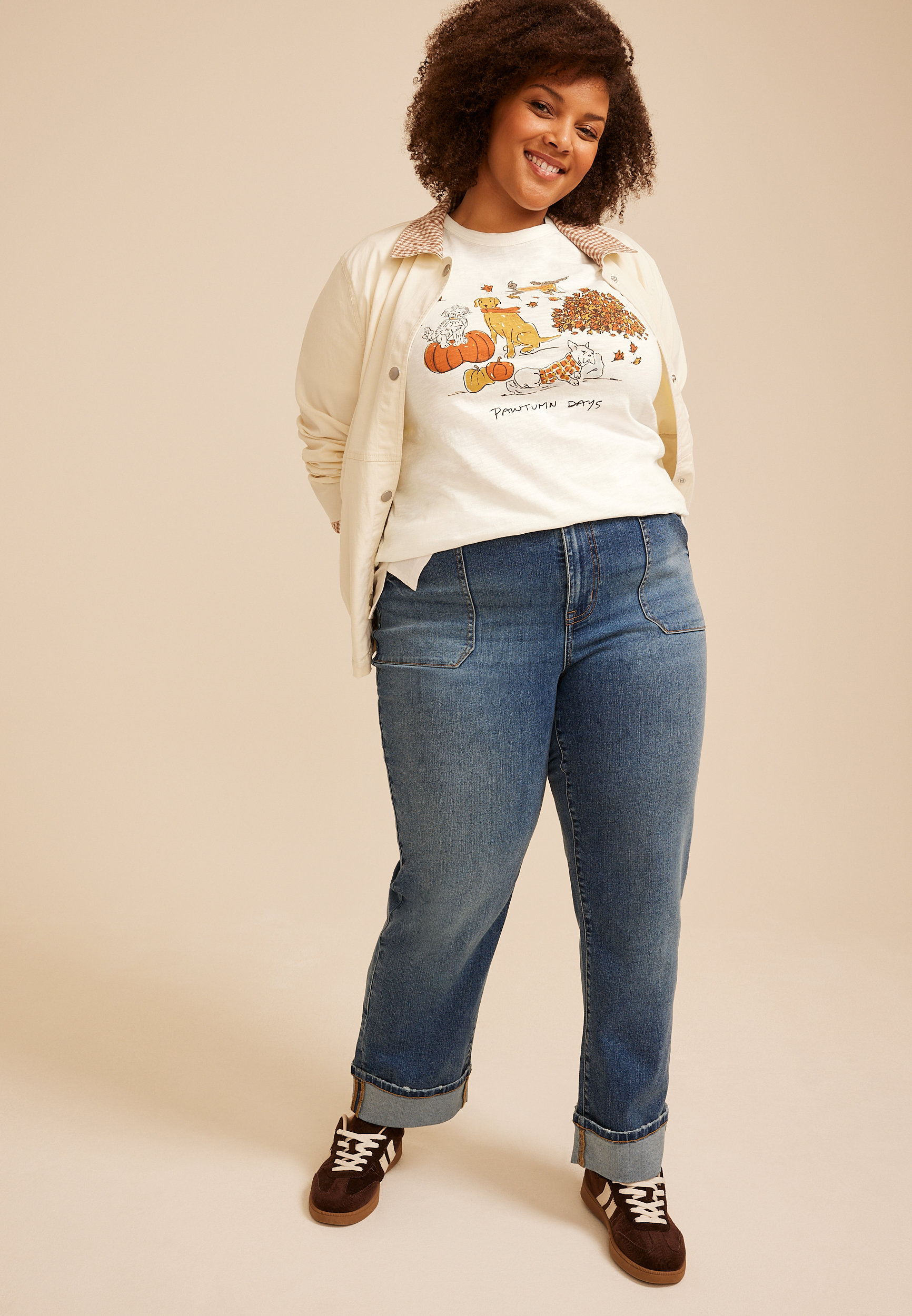 Plus Size Pawtumn Days Classic Fit Graphic Tee, C4673, large