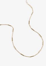 Everyday Layers Gold Bar Link Chain Necklace, C605, small