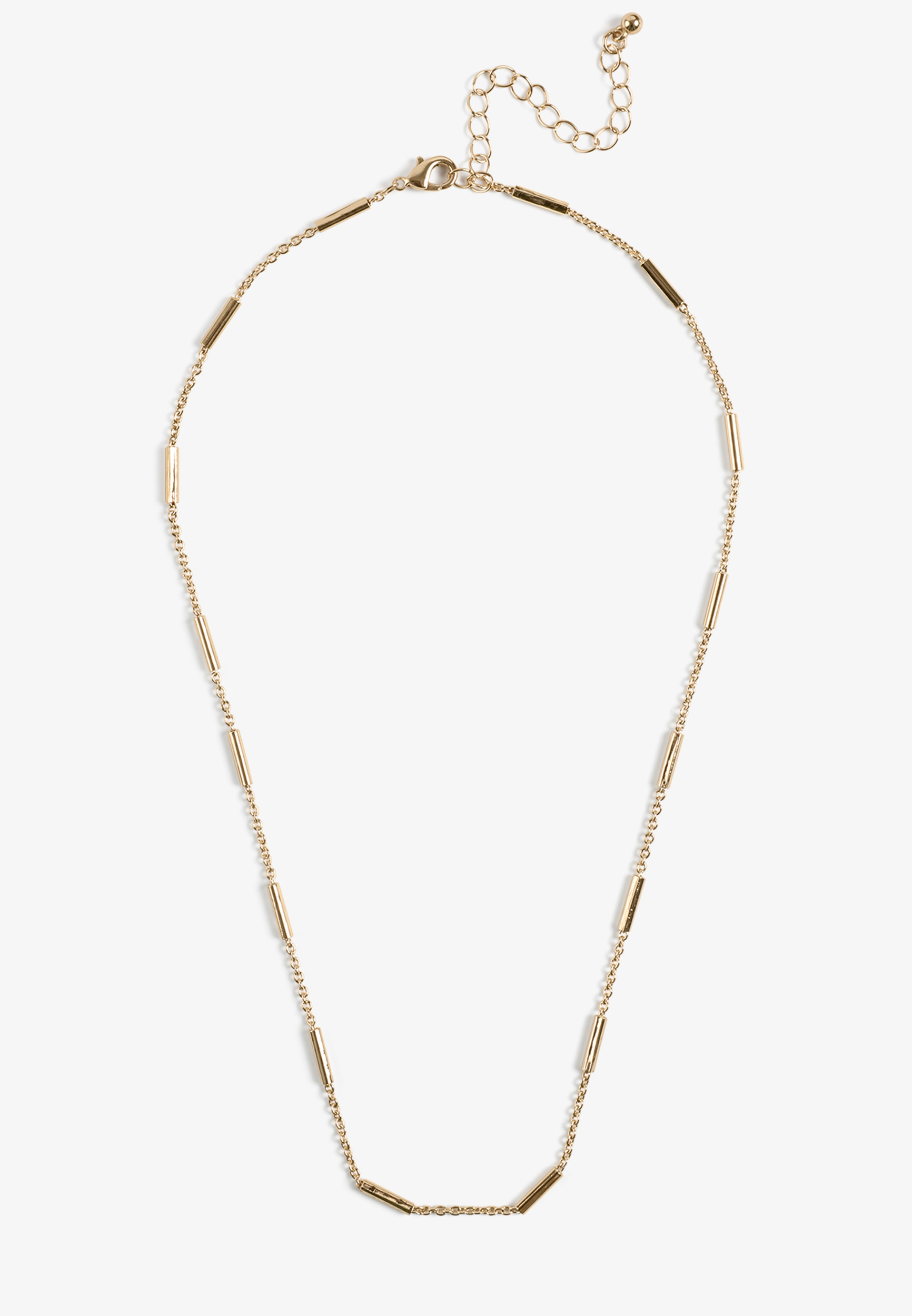 Everyday Layers Gold Bar Link Chain Necklace, C605, large