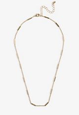 Everyday Layers Gold Bar Link Chain Necklace, C605, small
