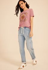 Sunflower Butterfly Classic Fit Graphic Tee, C169, small