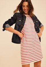24/7 Striped French Terry Mini Dress, C2947, small