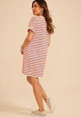 24/7 Striped French Terry Mini Dress, C2947, small